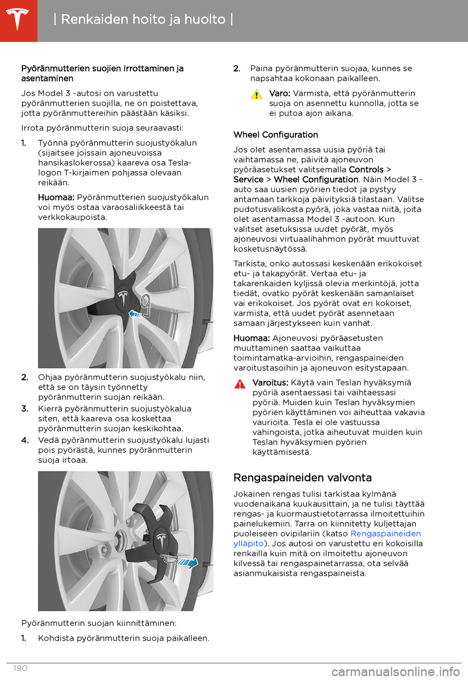 TESLA MODEL 3 2020 Omistajan käsikirja (in Finnish) Py TESLA MODEL 3 2020 Omistajan käsikirja (in Finnish) Py