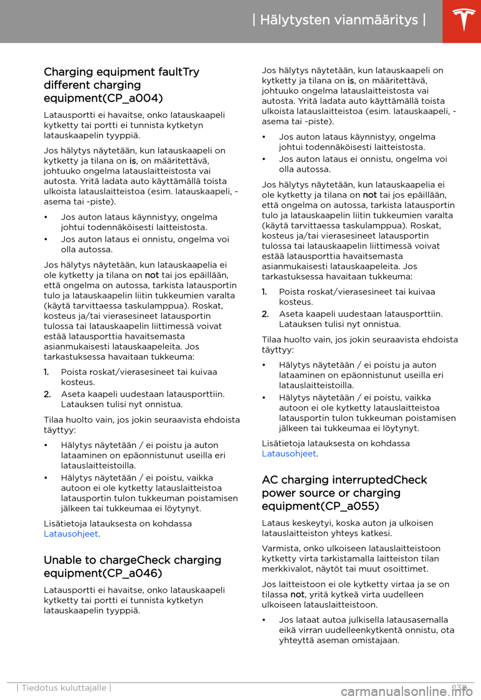 TESLA MODEL 3 2020  Omistajan käsikirja (in Finnish) H