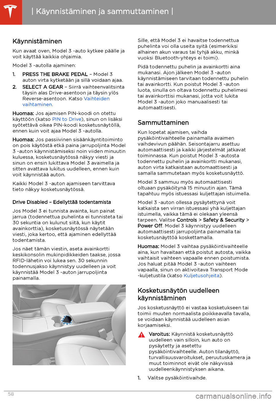 TESLA MODEL 3 2020  Omistajan käsikirja (in Finnish) K