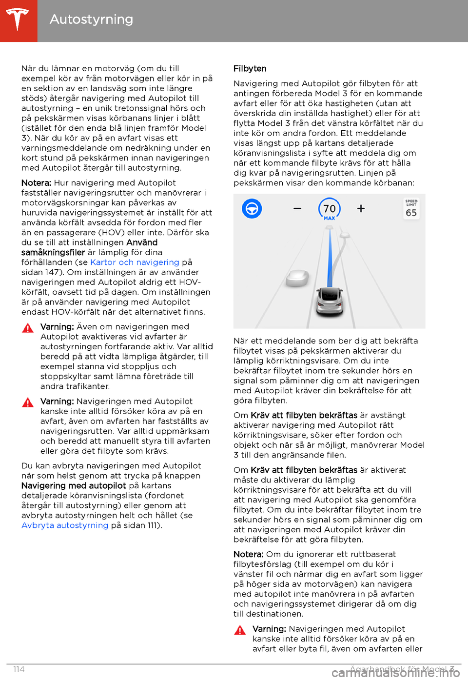 TESLA MODEL 3 2020 Ägarmanual (in Swedish) N TESLA MODEL 3 2020 Ägarmanual (in Swedish) N