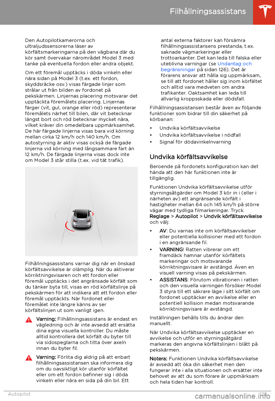TESLA MODEL 3 2020  Ägarmanual (in Swedish) Filh