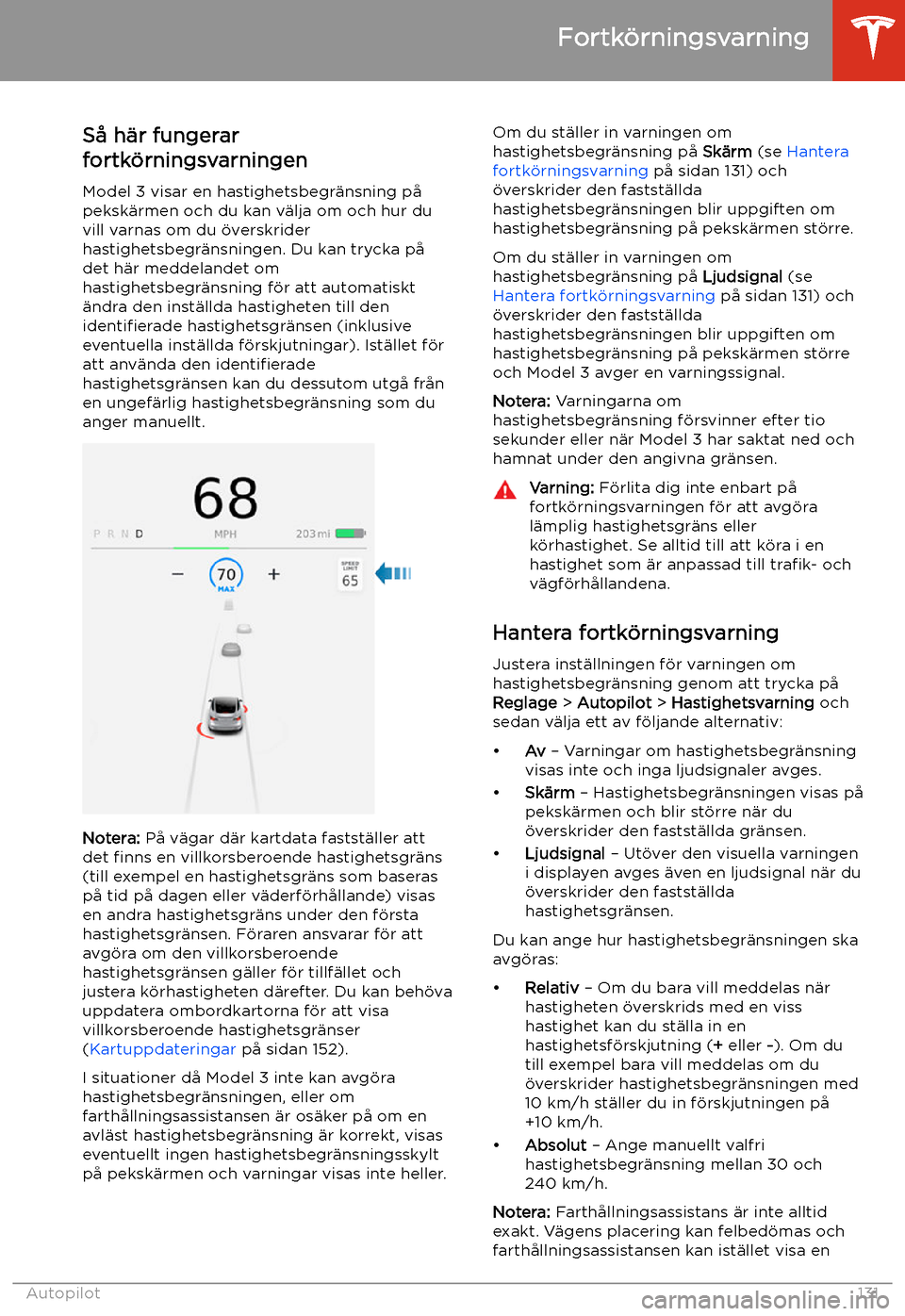 TESLA MODEL 3 2020 Ägarmanual (in Swedish) Fortk TESLA MODEL 3 2020 Ägarmanual (in Swedish) Fortk