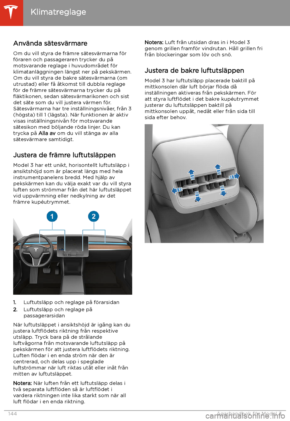 TESLA MODEL 3 2020 Ägarmanual (in Swedish) Anv TESLA MODEL 3 2020 Ägarmanual (in Swedish) Anv