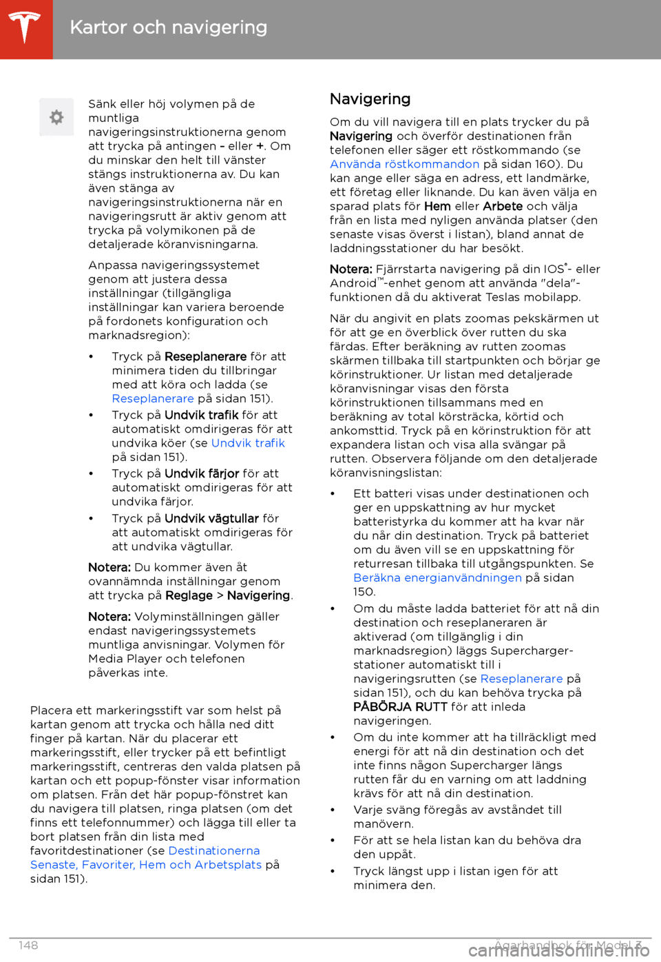 TESLA MODEL 3 2020 Ägarmanual (in Swedish) S TESLA MODEL 3 2020 Ägarmanual (in Swedish) S