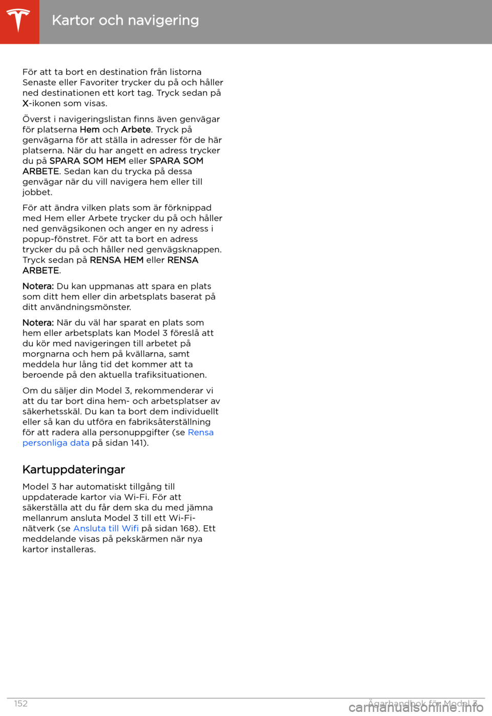 TESLA MODEL 3 2020 Ägarmanual (in Swedish) F TESLA MODEL 3 2020 Ägarmanual (in Swedish) F