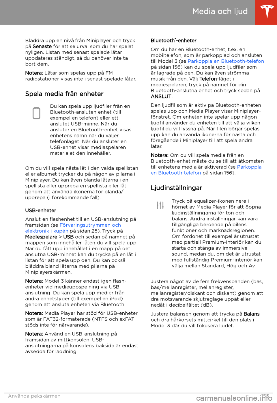 TESLA MODEL 3 2020 Ägarmanual (in Swedish) Bl TESLA MODEL 3 2020 Ägarmanual (in Swedish) Bl