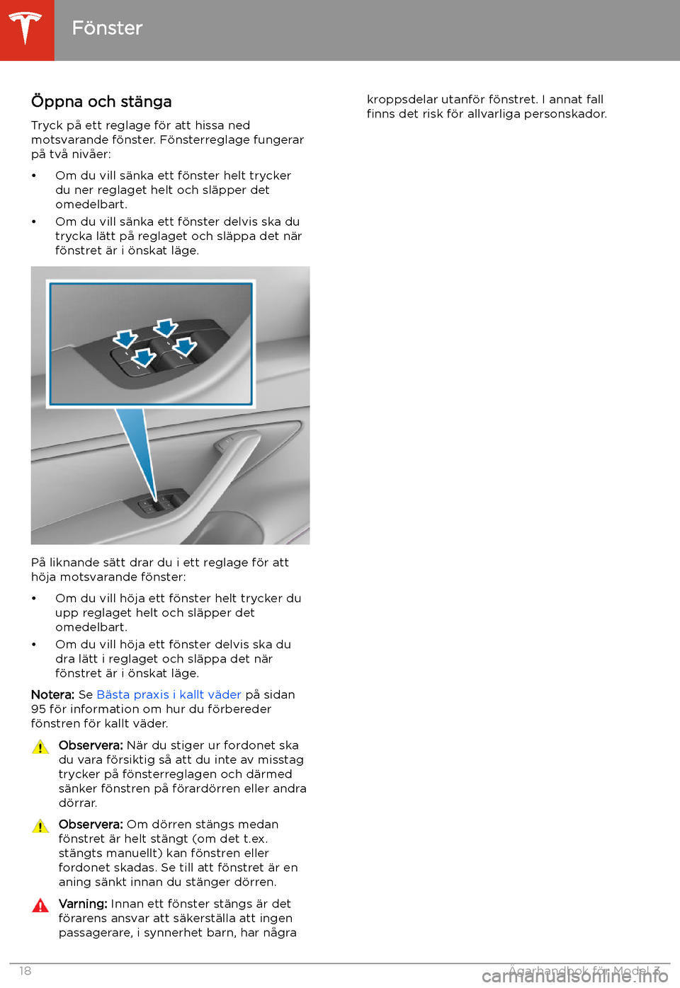 TESLA MODEL 3 2020  Ägarmanual (in Swedish) F