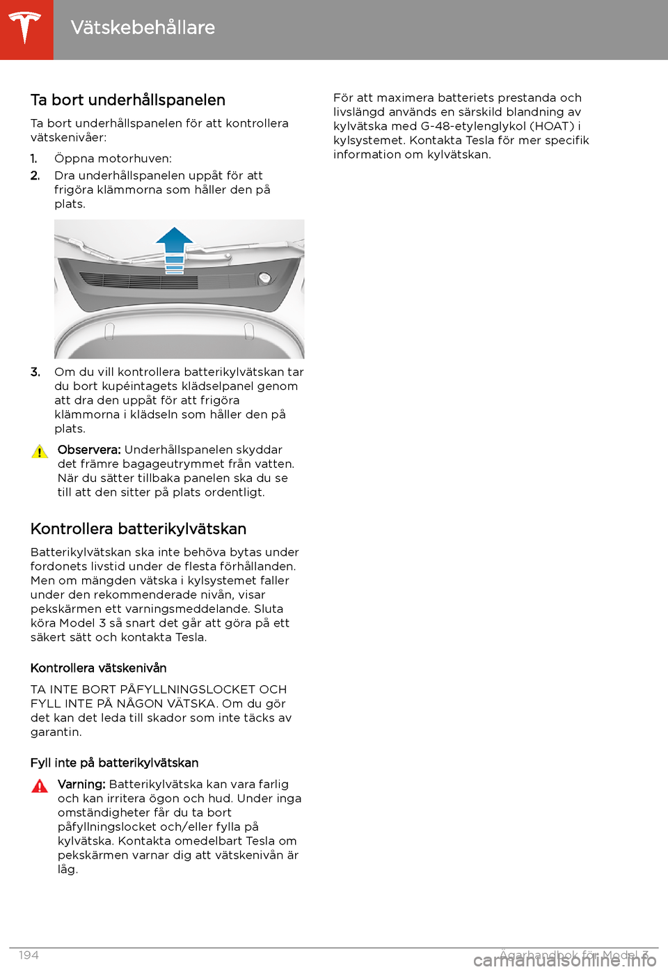 TESLA MODEL 3 2020  Ägarmanual (in Swedish) V