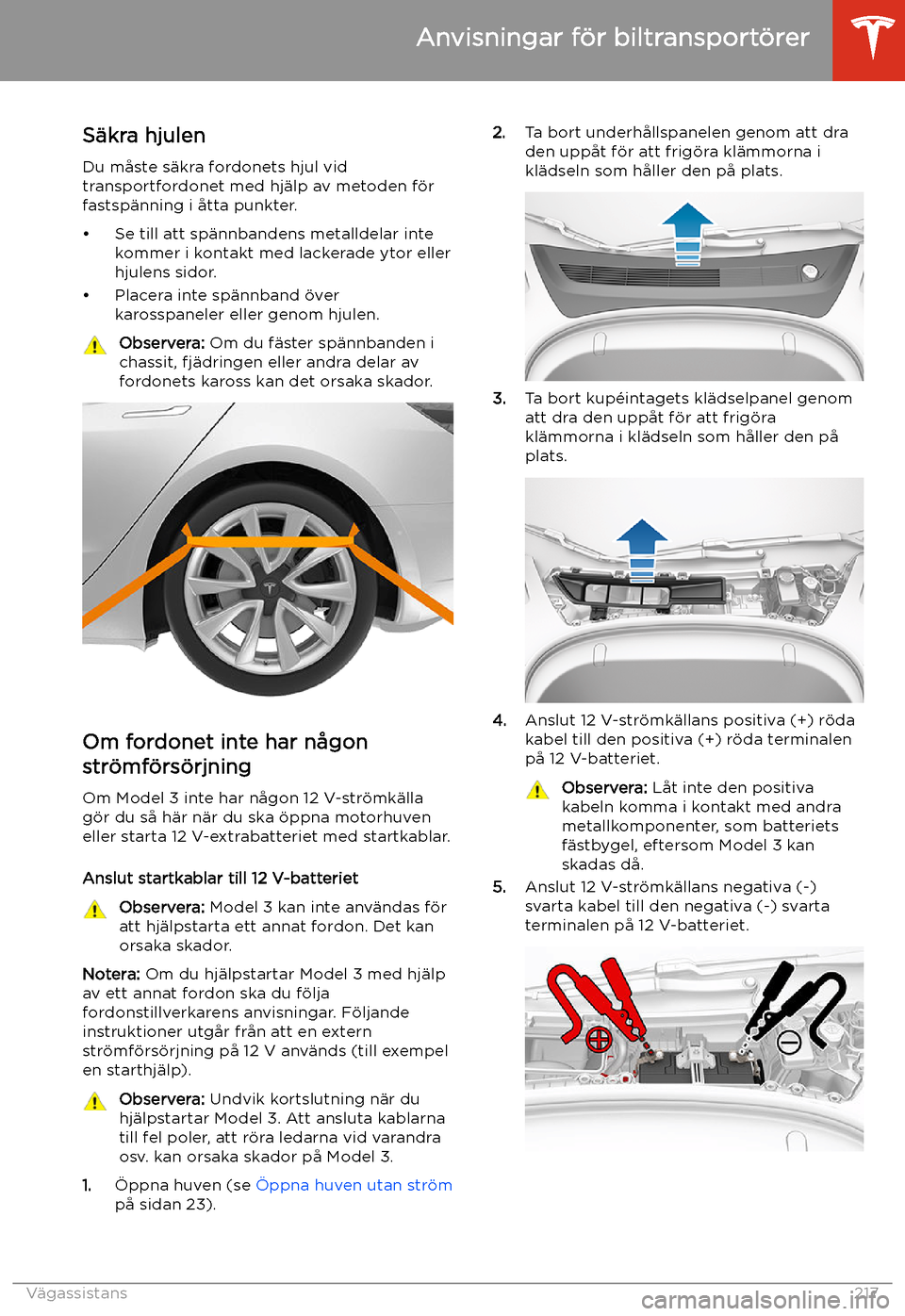 TESLA MODEL 3 2020  Ägarmanual (in Swedish) S