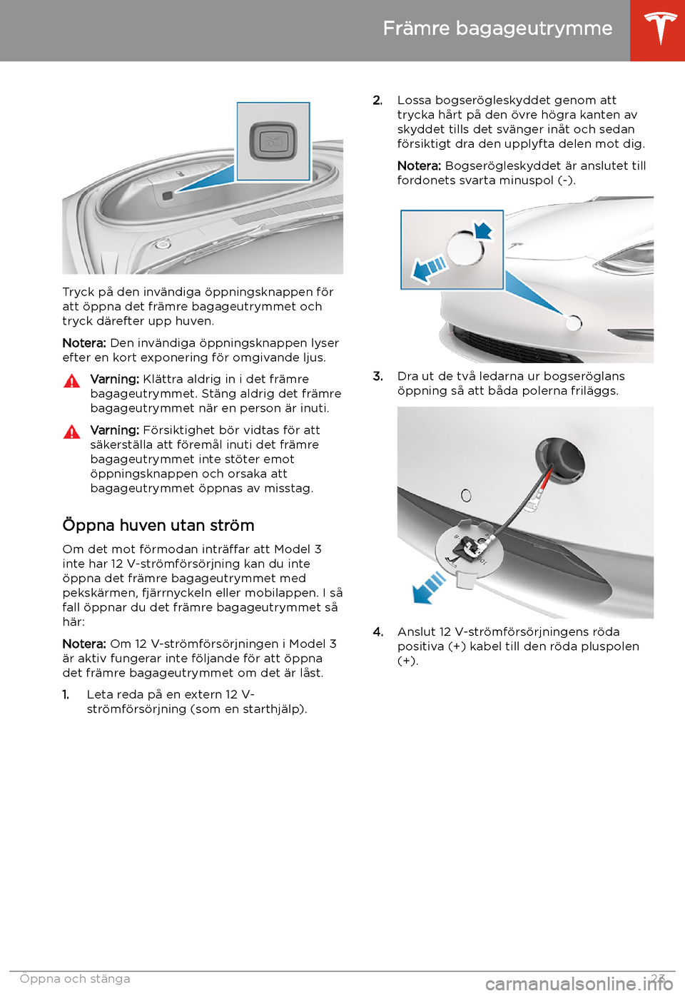 TESLA MODEL 3 2020  Ägarmanual (in Swedish) Tryck p