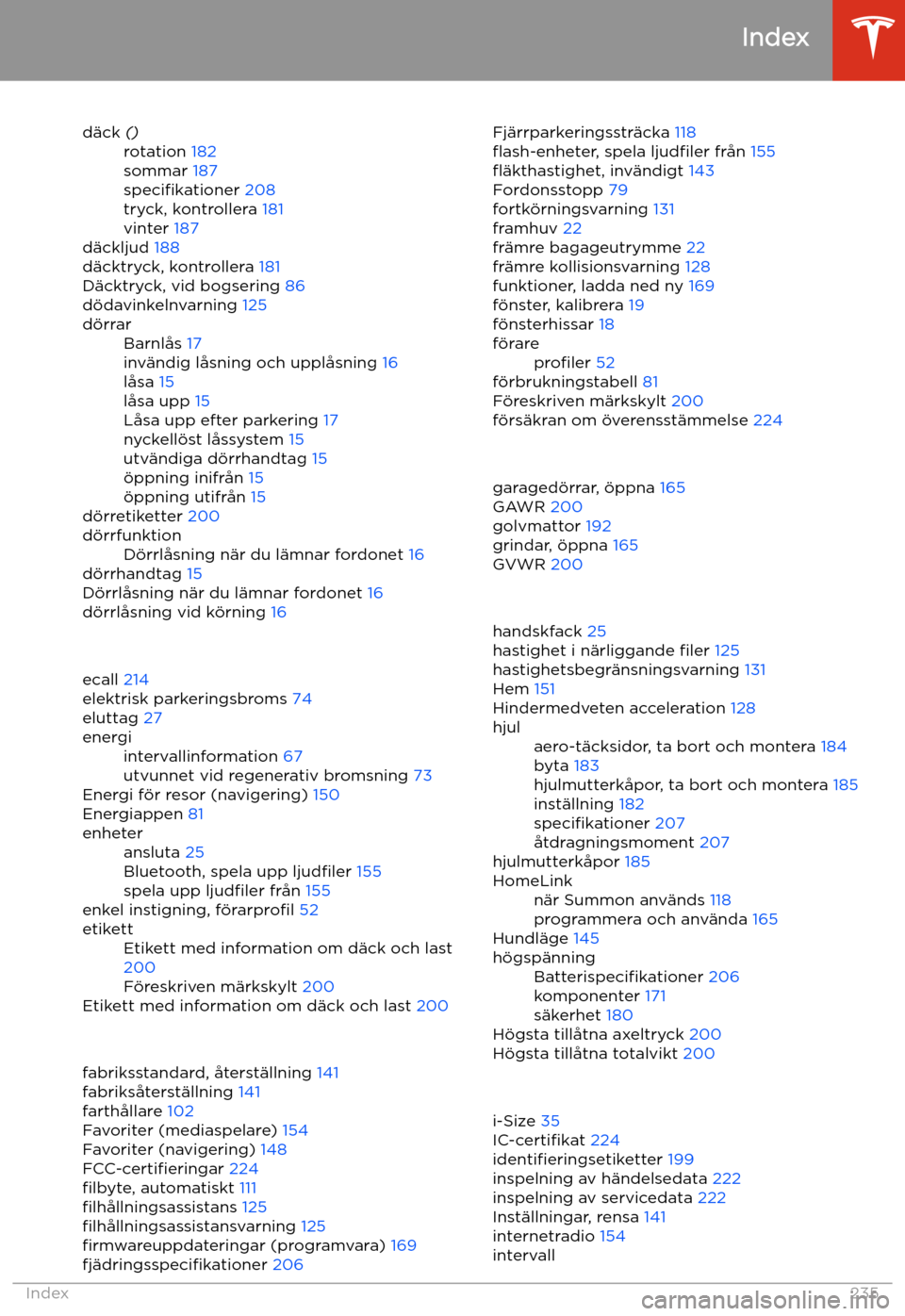 TESLA MODEL 3 2020  Ägarmanual (in Swedish) d