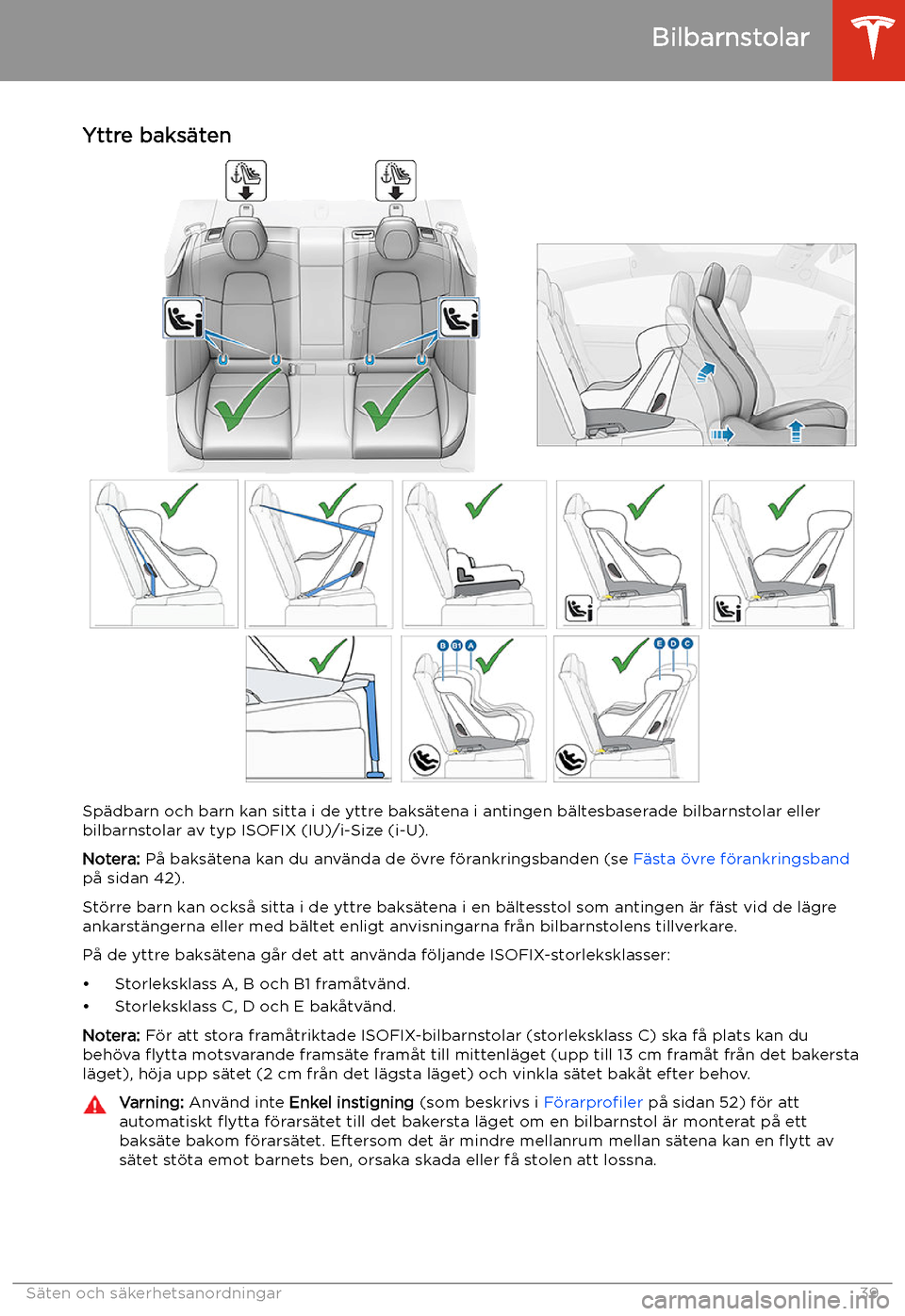 TESLA MODEL 3 2020 Ägarmanual (in Swedish) Yttre baks TESLA MODEL 3 2020 Ägarmanual (in Swedish) Yttre baks