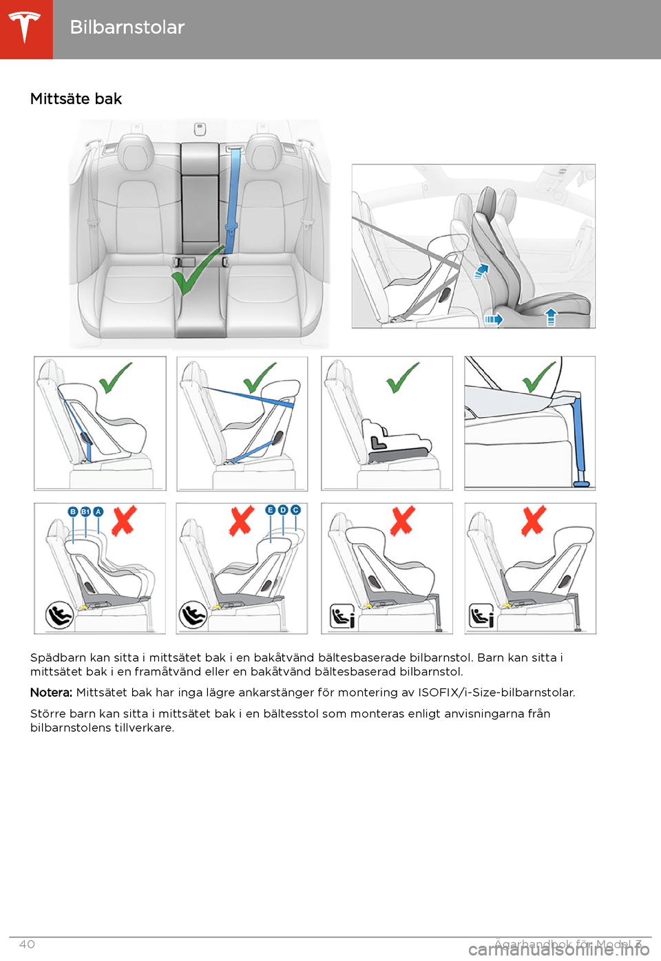 TESLA MODEL 3 2020  Ägarmanual (in Swedish) Mitts