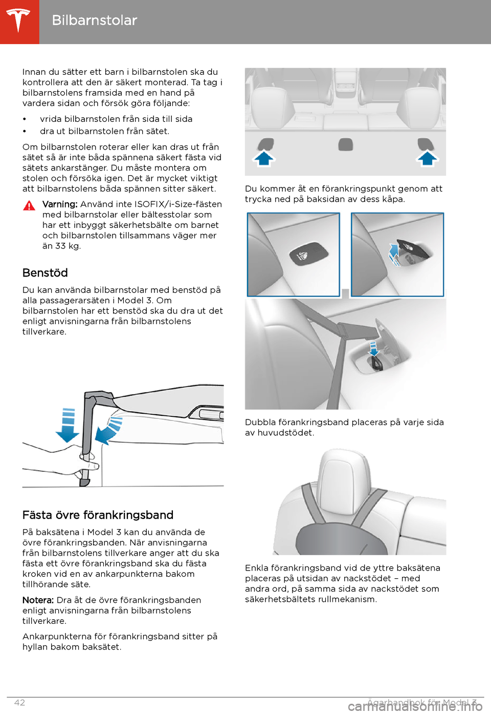 TESLA MODEL 3 2020  Ägarmanual (in Swedish) Innan du s