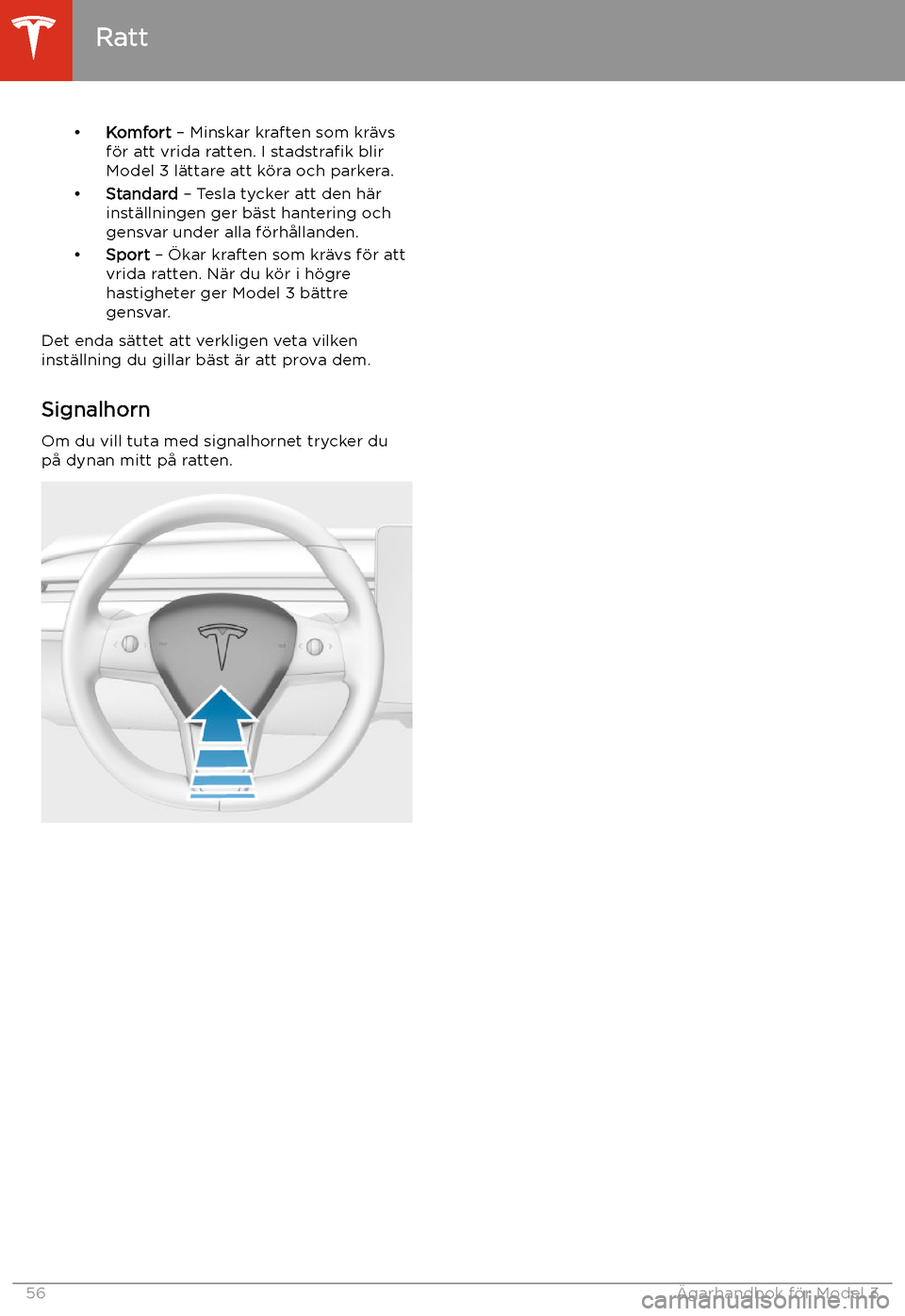 TESLA MODEL 3 2020  Ägarmanual (in Swedish) 