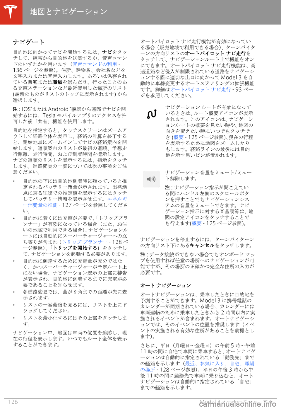 TESLA MODEL 3 2019  取扱説明書 (in Japanese)  
