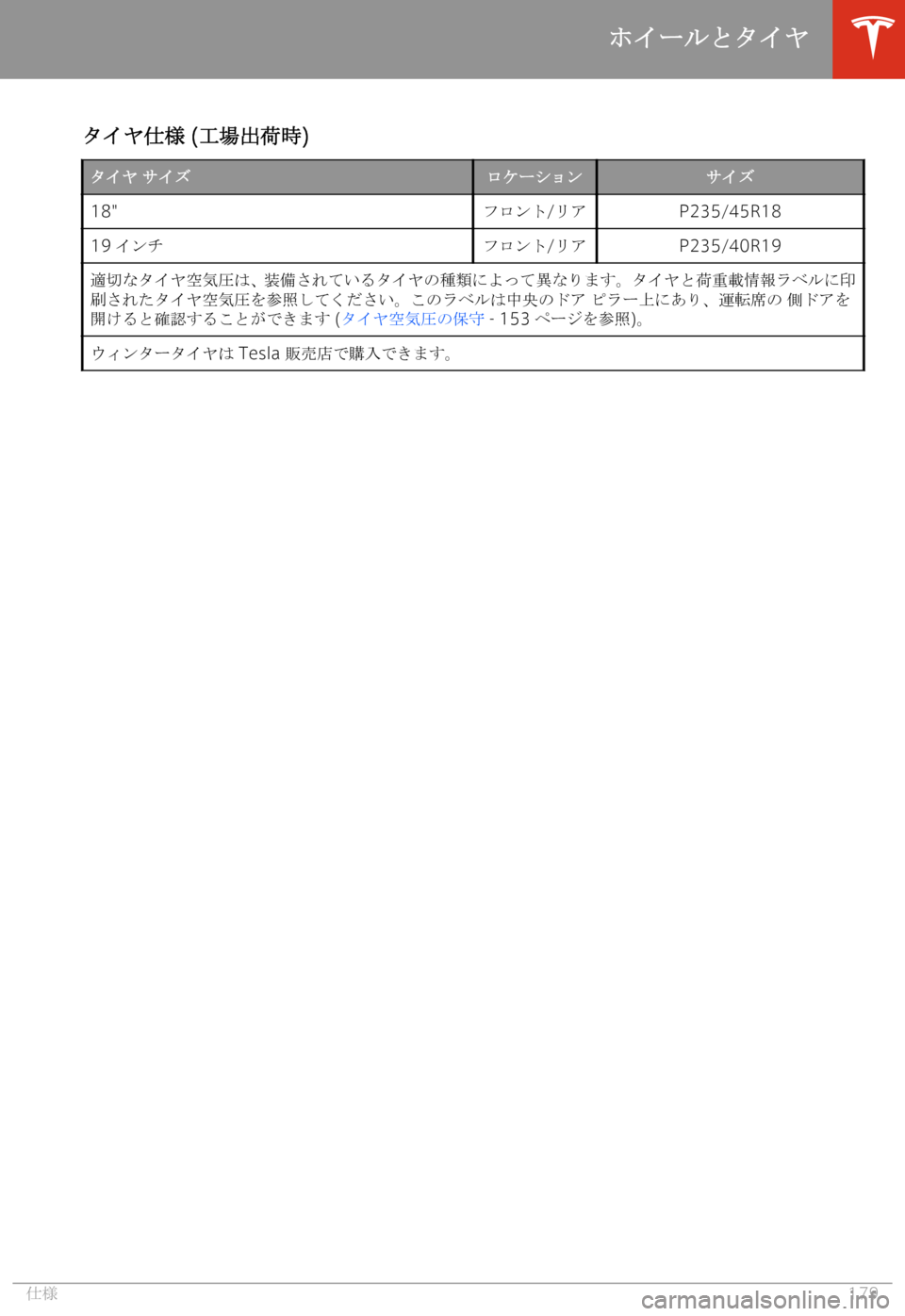 TESLA MODEL 3 2019  取扱説明書 (in Japanese)  