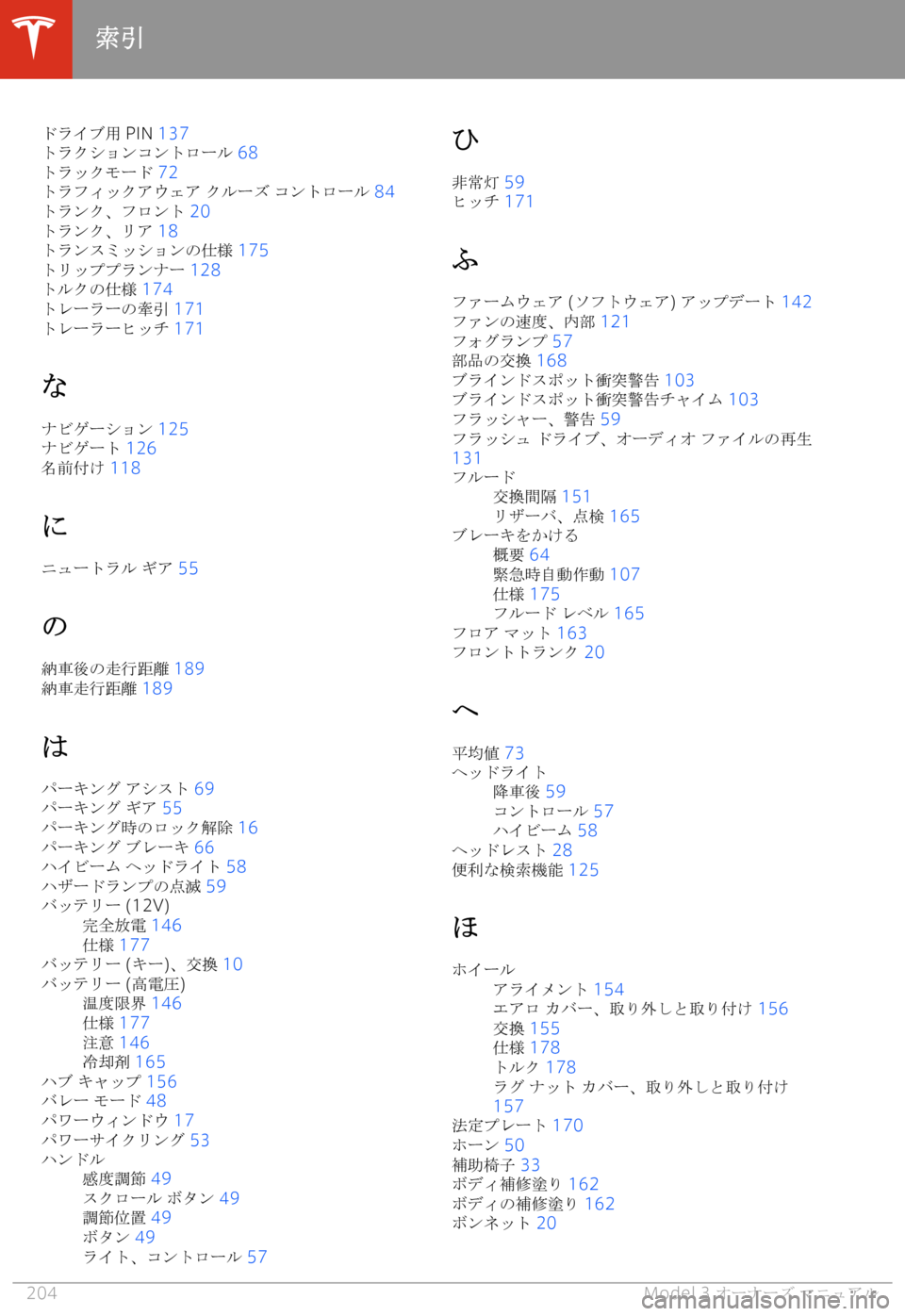 TESLA MODEL 3 2019  取扱説明書 (in Japanese)  