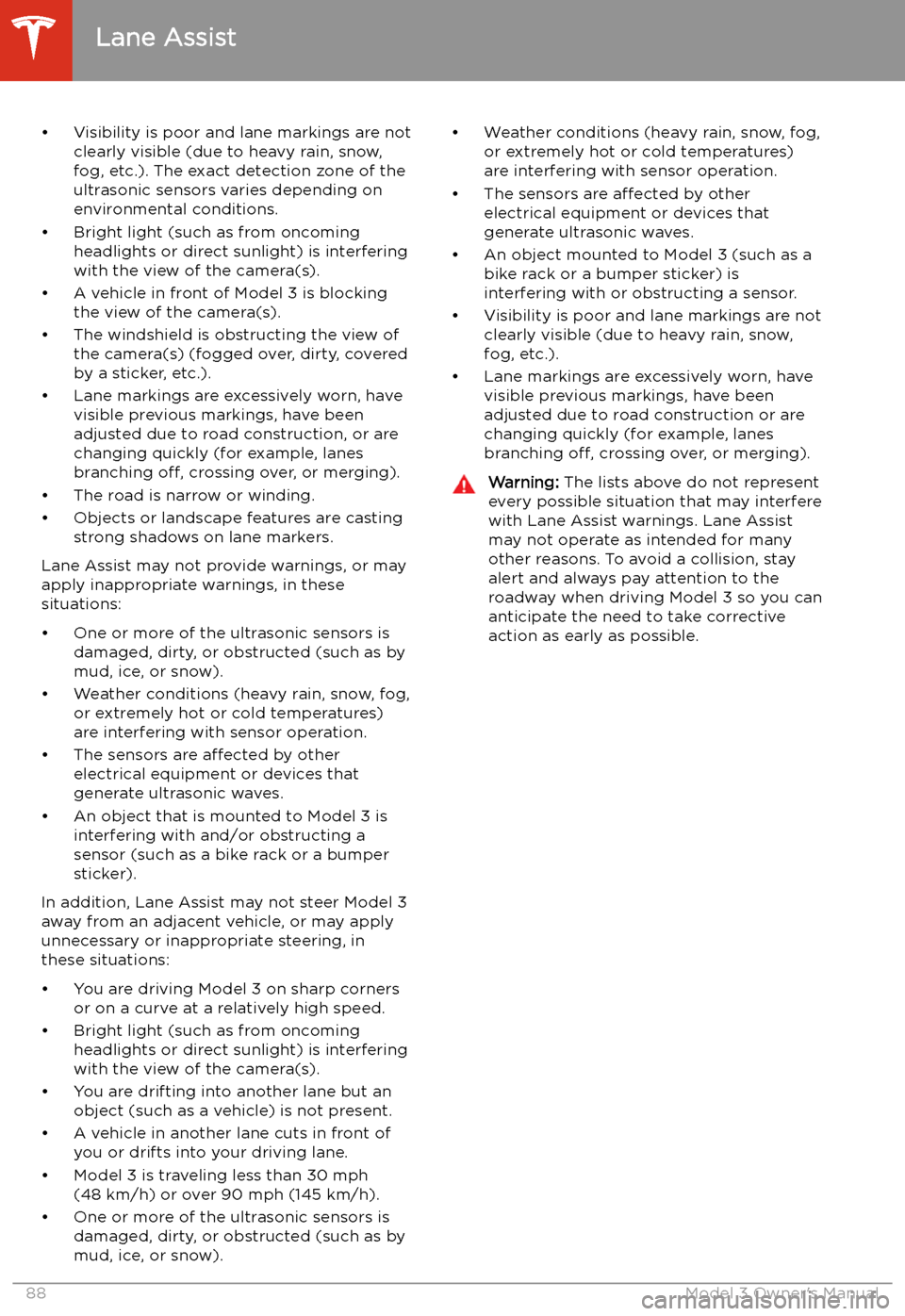 TESLA MODEL 3 2019   (Europe) Manual Online 