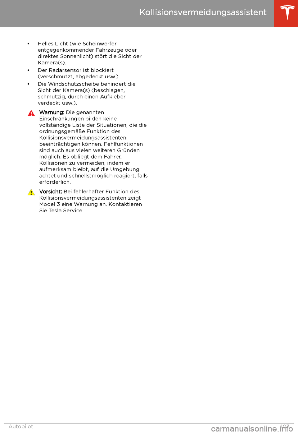TESLA MODEL 3 2019 Betriebsanleitung (in German) TESLA MODEL 3 2019 Betriebsanleitung (in German)