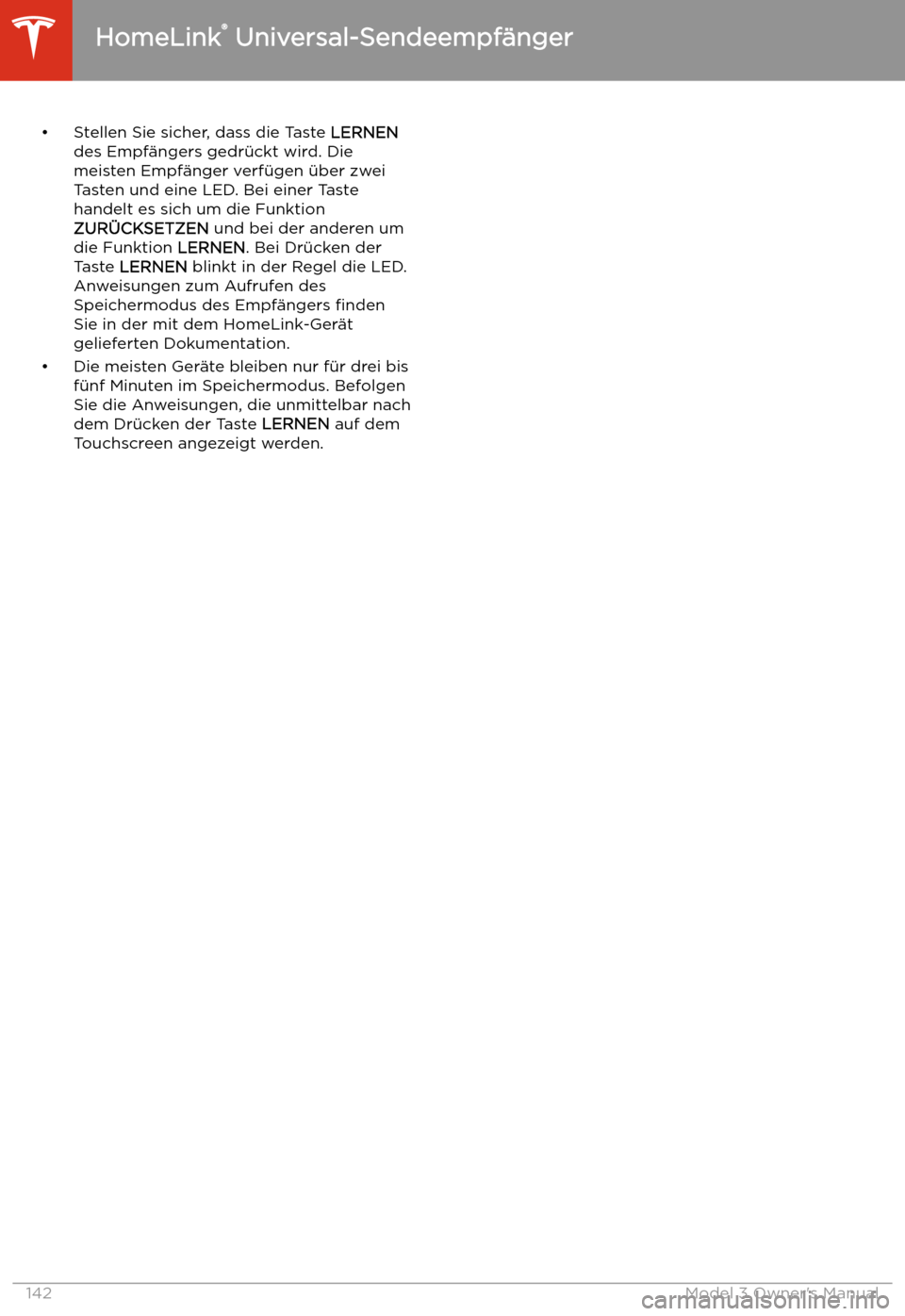 TESLA MODEL 3 2019 Betriebsanleitung (in German) TESLA MODEL 3 2019 Betriebsanleitung (in German)