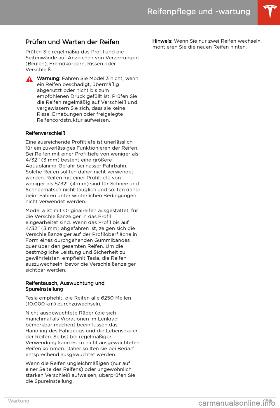 TESLA MODEL 3 2019 Betriebsanleitung (in German) Pr TESLA MODEL 3 2019 Betriebsanleitung (in German) Pr