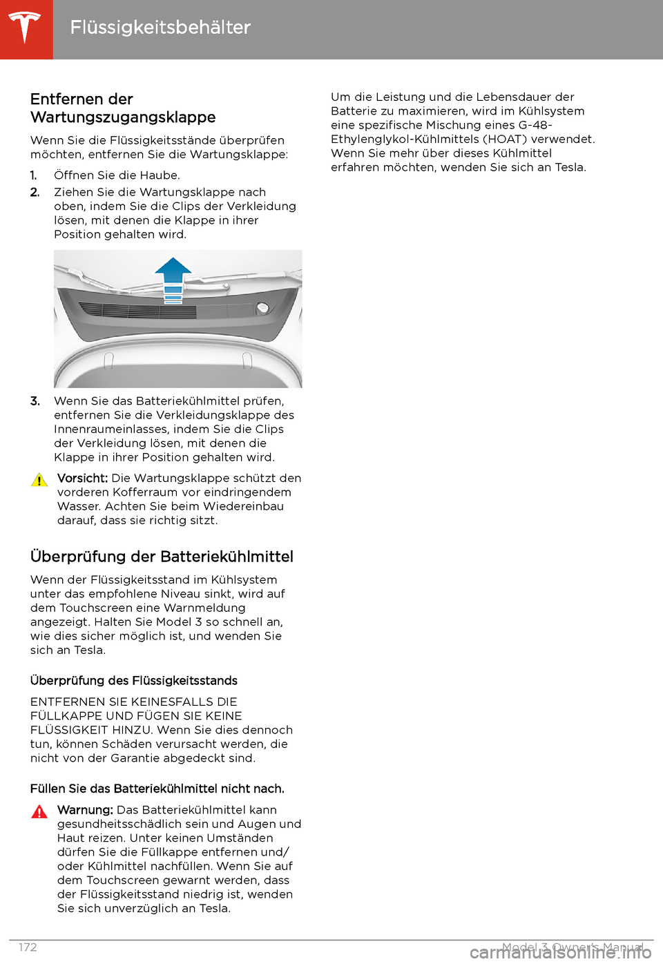 TESLA MODEL 3 2019 Betriebsanleitung (in German) Fl TESLA MODEL 3 2019 Betriebsanleitung (in German) Fl