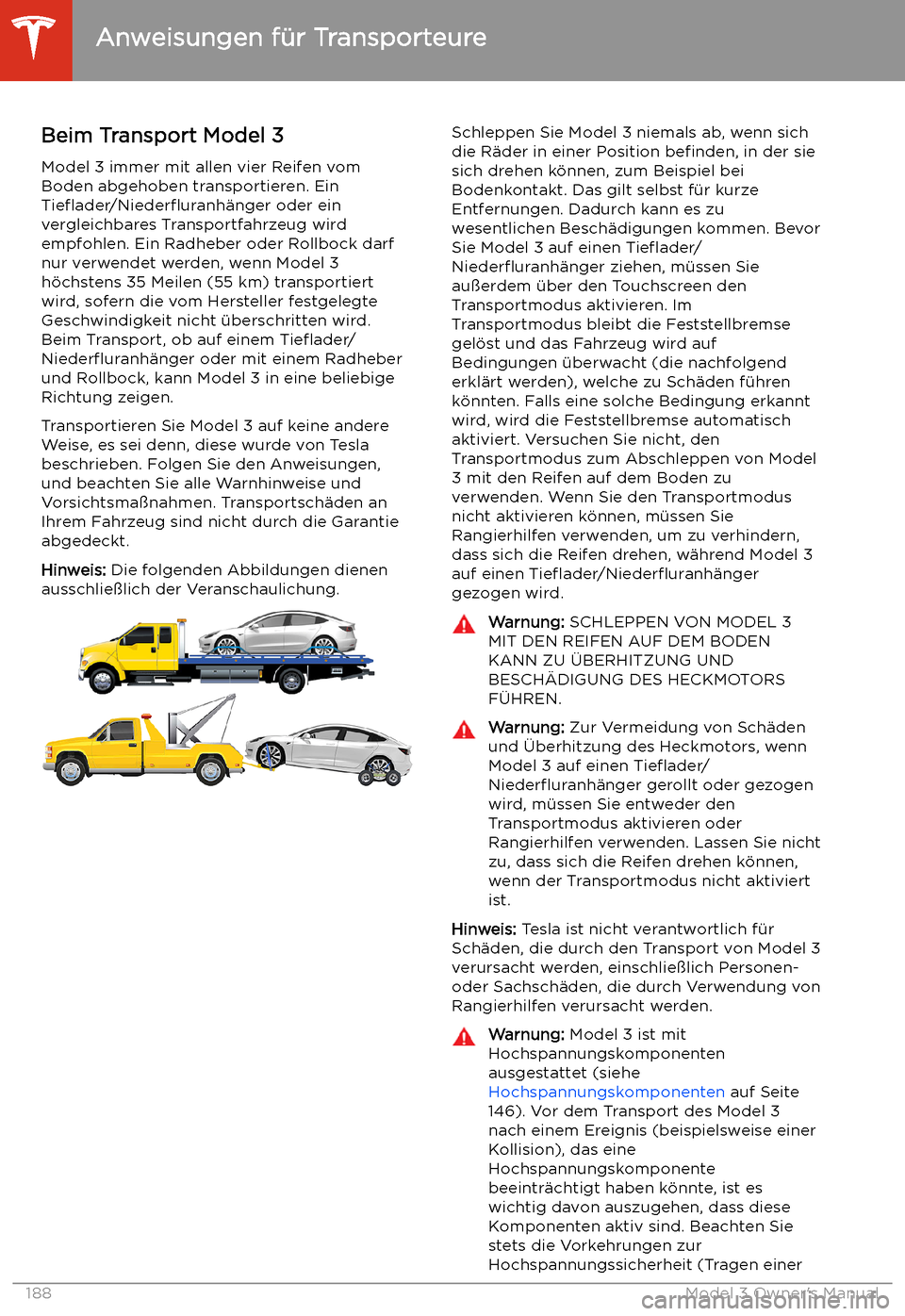 TESLA MODEL 3 2019 Betriebsanleitung (in German) Anweisungen f TESLA MODEL 3 2019 Betriebsanleitung (in German) Anweisungen f