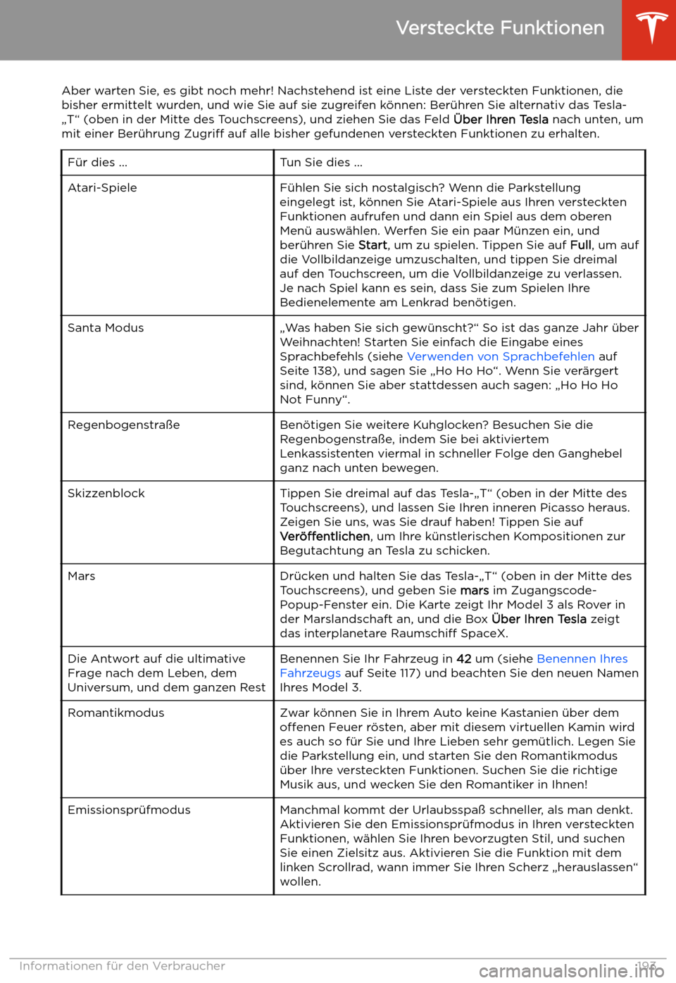 TESLA MODEL 3 2019 Betriebsanleitung (in German) Informationen f TESLA MODEL 3 2019 Betriebsanleitung (in German) Informationen f