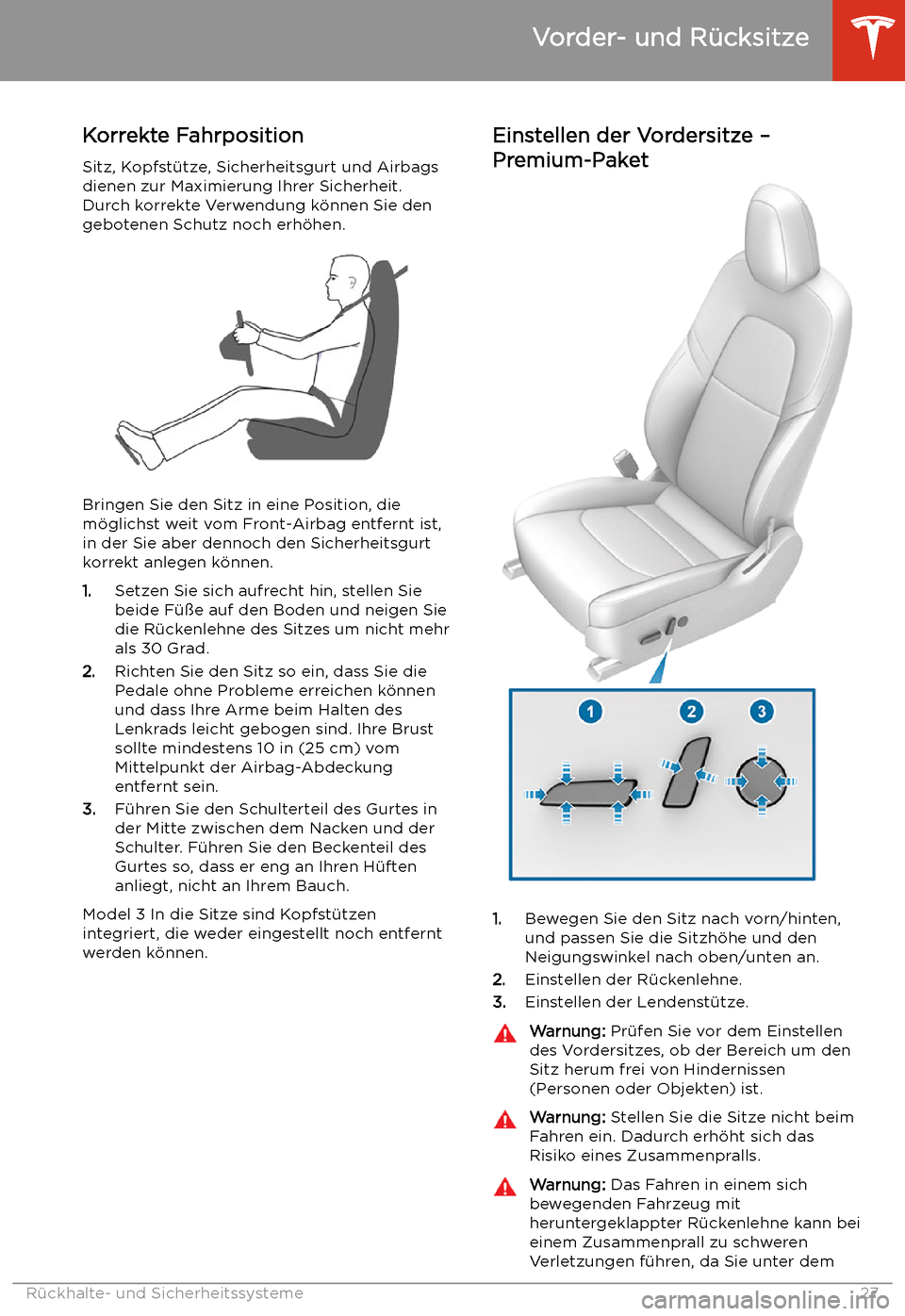 TESLA MODEL 3 2019  Betriebsanleitung (in German) R