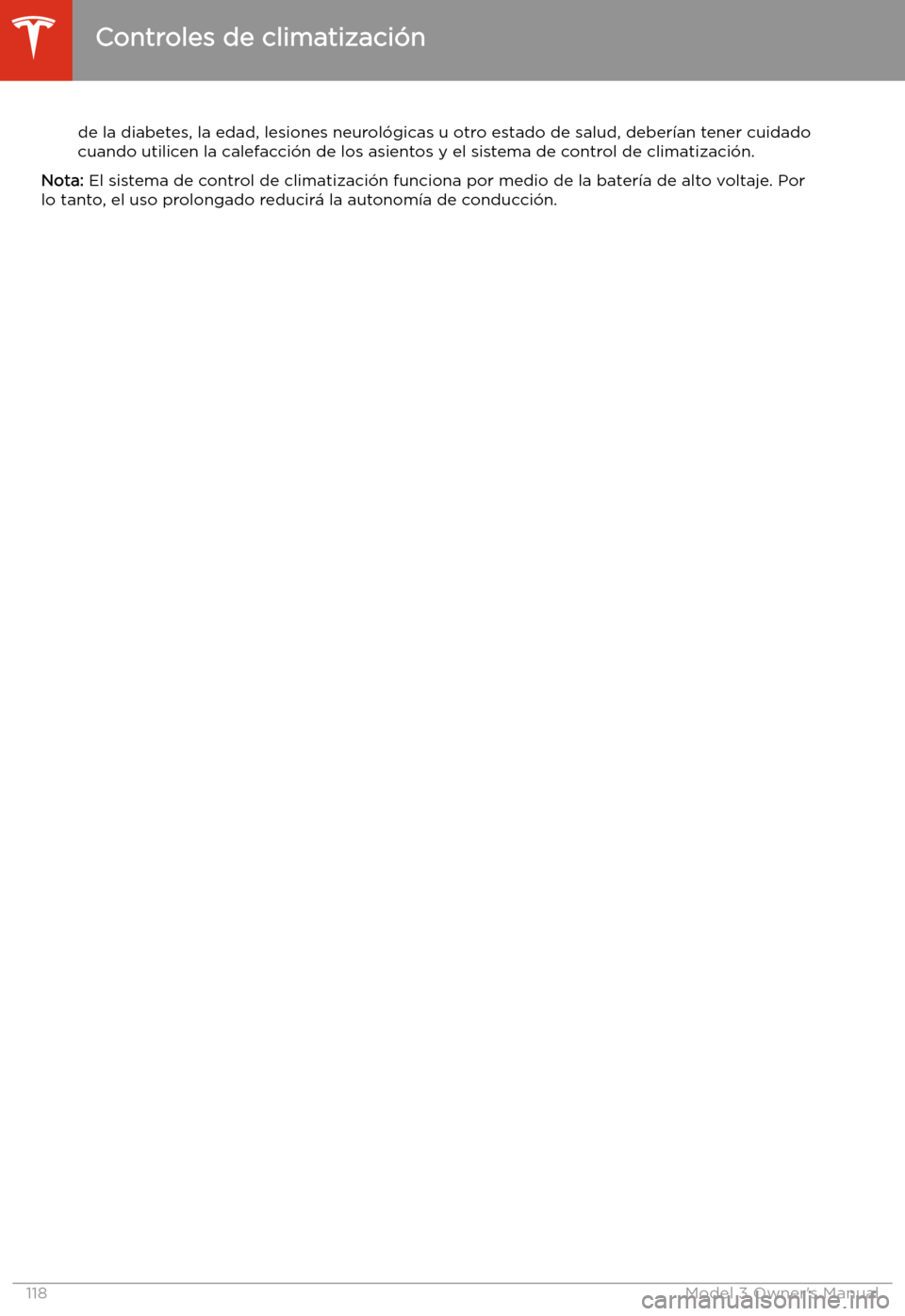 TESLA MODEL 3 2019 Manual del propietario (in Spanish) de la diabetes, la edad, lesiones neurol TESLA MODEL 3 2019 Manual del propietario (in Spanish) de la diabetes, la edad, lesiones neurol