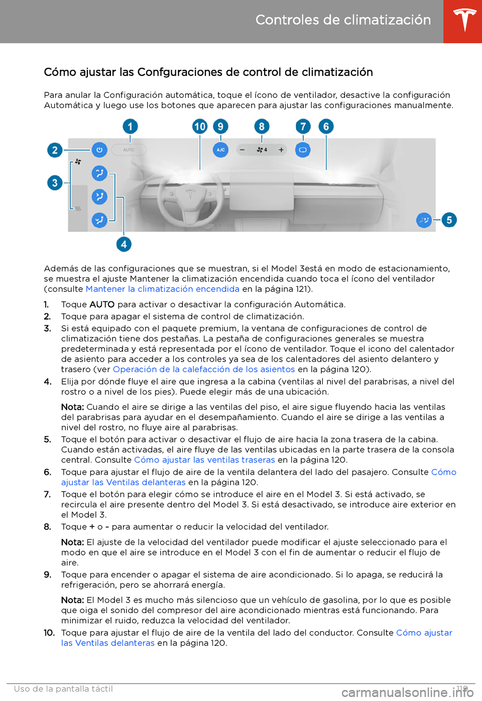 TESLA MODEL 3 2019 Manual del propietario (in Spanish) C TESLA MODEL 3 2019 Manual del propietario (in Spanish) C
