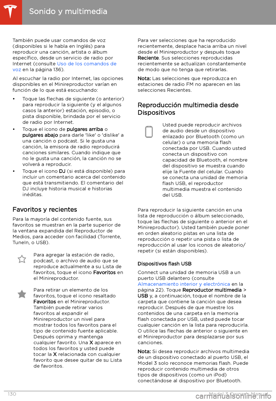 TESLA MODEL 3 2019  Manual del propietario (in Spanish)  Tambi