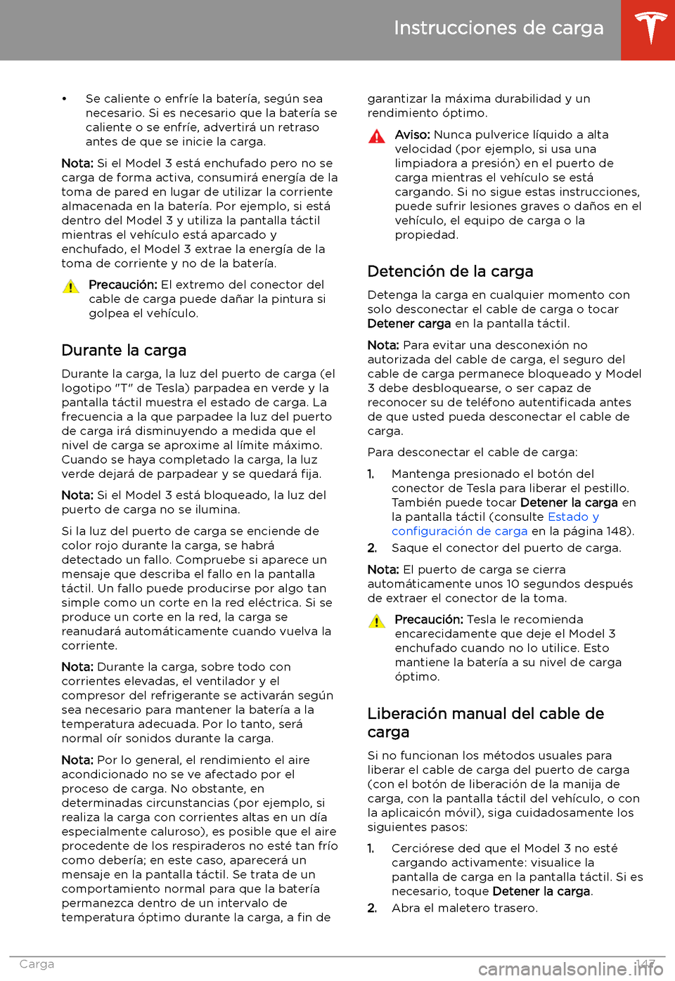 TESLA MODEL 3 2019  Manual del propietario (in Spanish)  