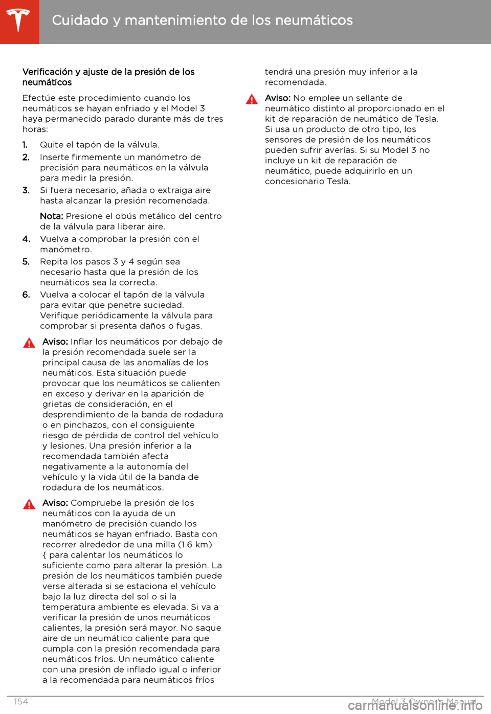 TESLA MODEL 3 2019 Manual del propietario (in Spanish) Veri TESLA MODEL 3 2019 Manual del propietario (in Spanish) Veri