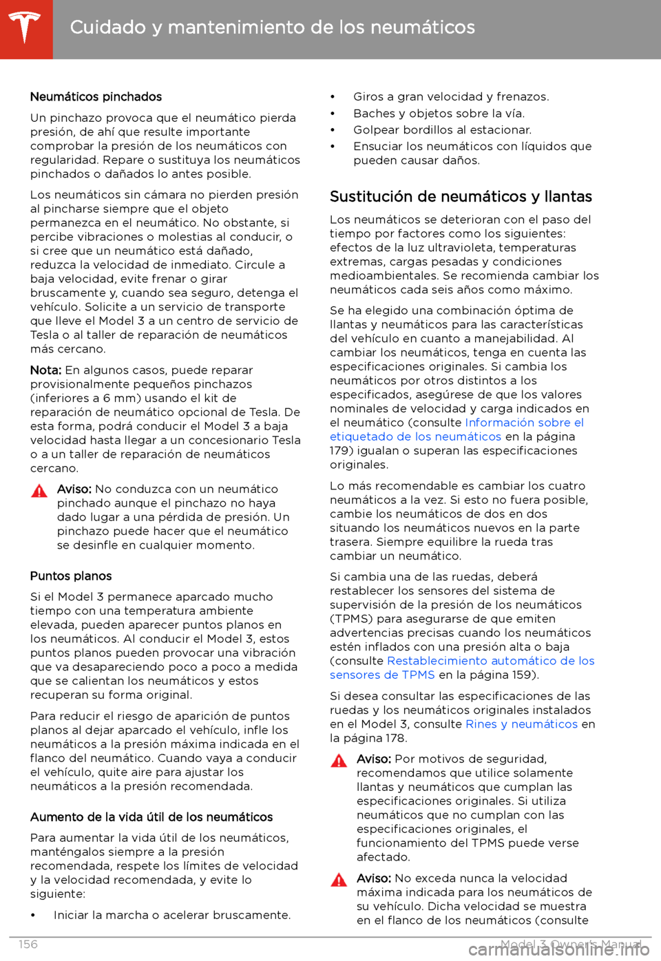 TESLA MODEL 3 2019 Manual del propietario (in Spanish) Neum TESLA MODEL 3 2019 Manual del propietario (in Spanish) Neum