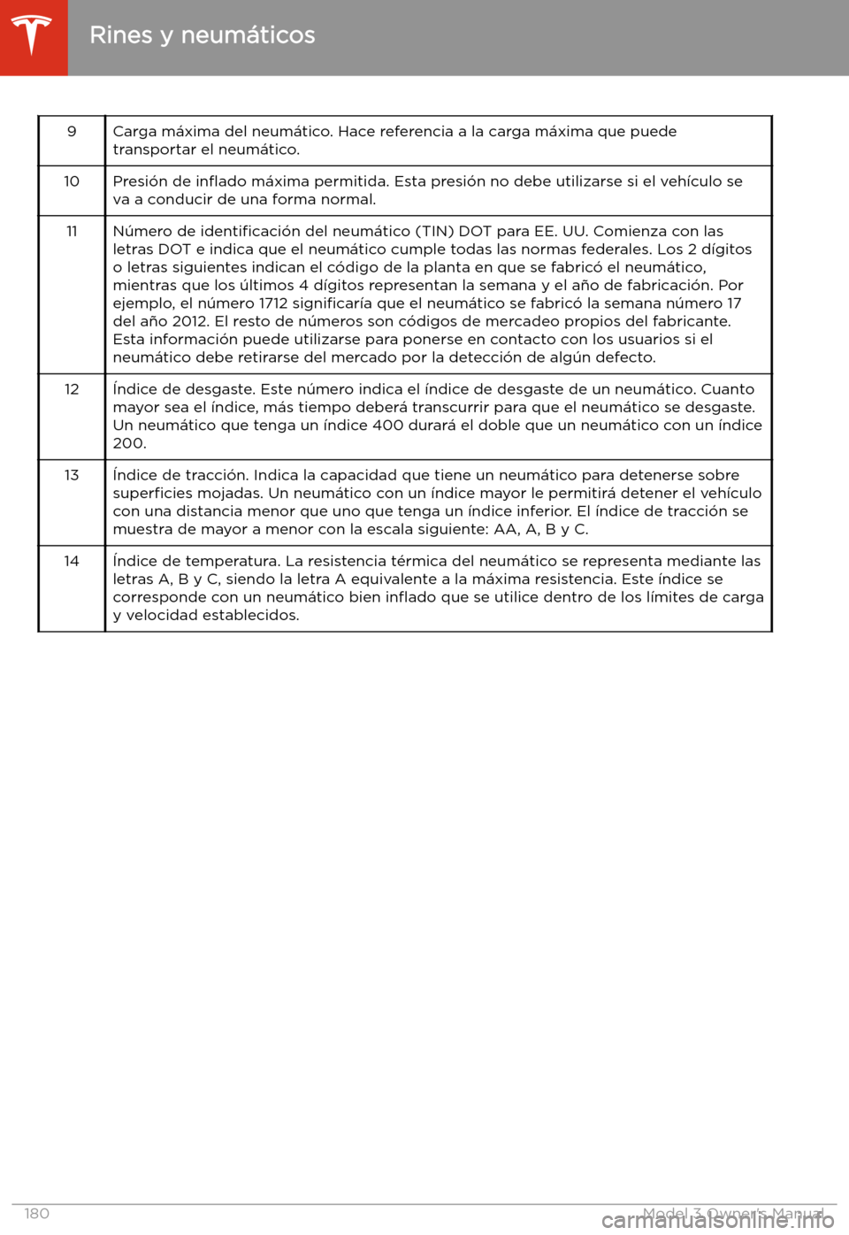 TESLA MODEL 3 2019 Manual del propietario (in Spanish) 9Carga m TESLA MODEL 3 2019 Manual del propietario (in Spanish) 9Carga m