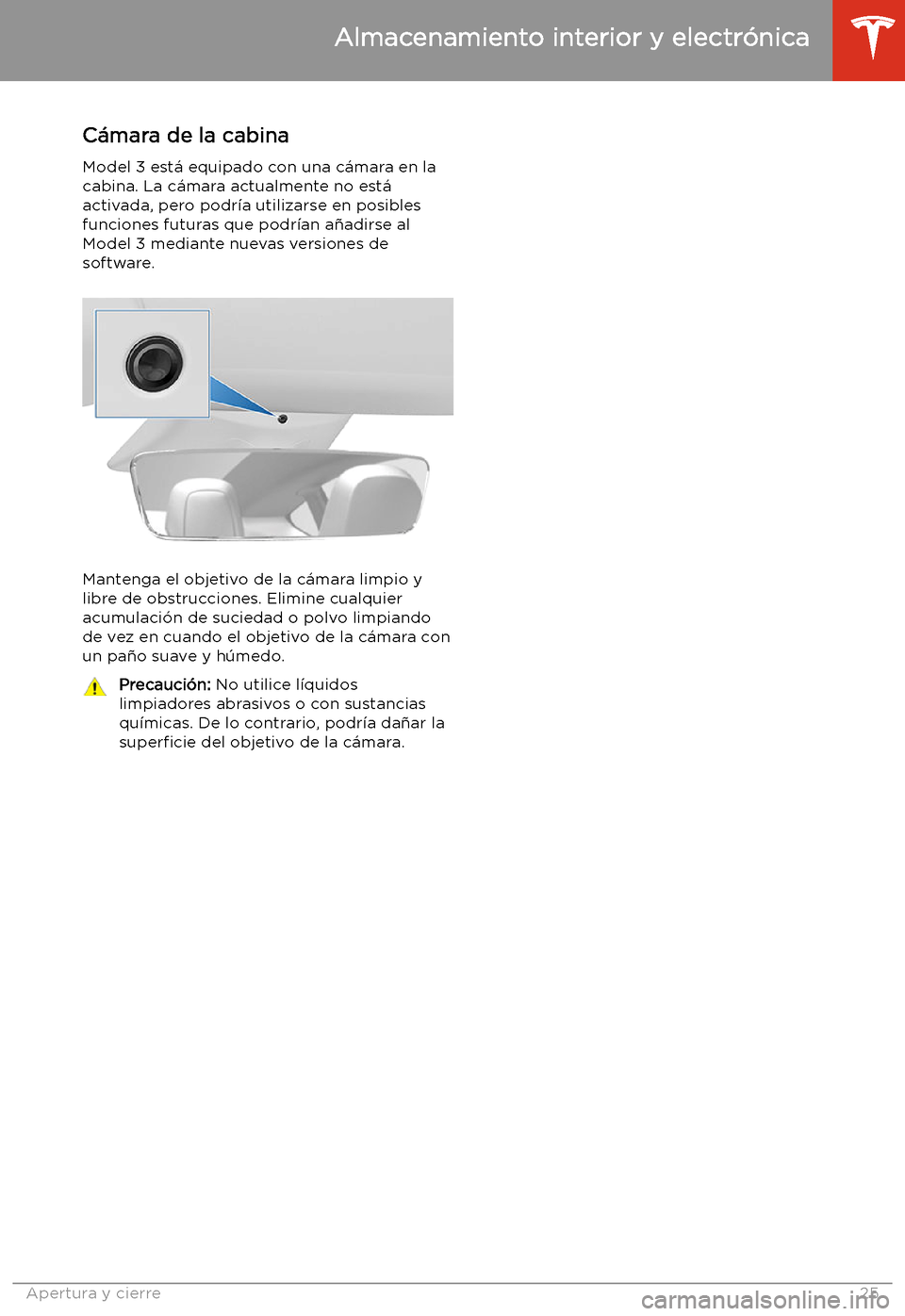 TESLA MODEL 3 2019 Manual del propietario (in Spanish) C TESLA MODEL 3 2019 Manual del propietario (in Spanish) C