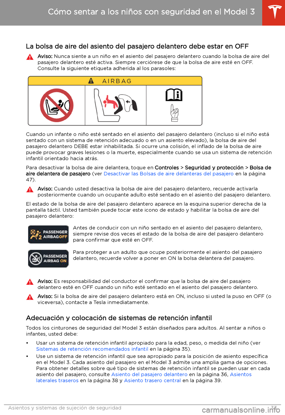 TESLA MODEL 3 2019 Manual del propietario (in Spanish) C TESLA MODEL 3 2019 Manual del propietario (in Spanish) C