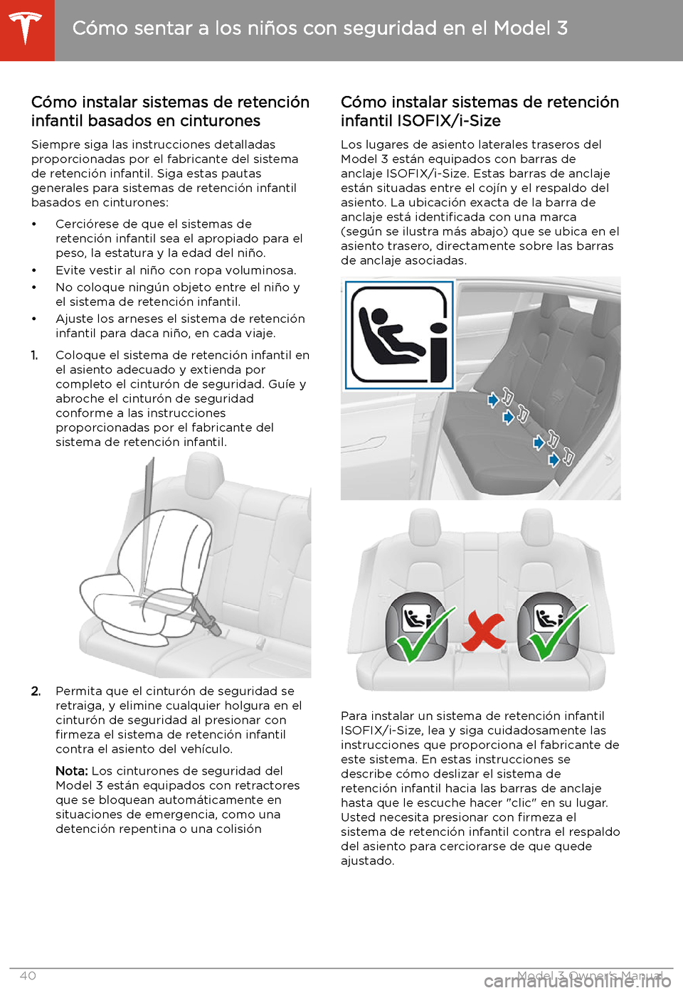 TESLA MODEL 3 2019 Manual del propietario (in Spanish) C TESLA MODEL 3 2019 Manual del propietario (in Spanish) C