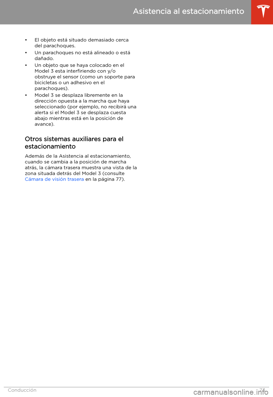TESLA MODEL 3 2019 Manual del propietario (in Spanish) TESLA MODEL 3 2019 Manual del propietario (in Spanish)