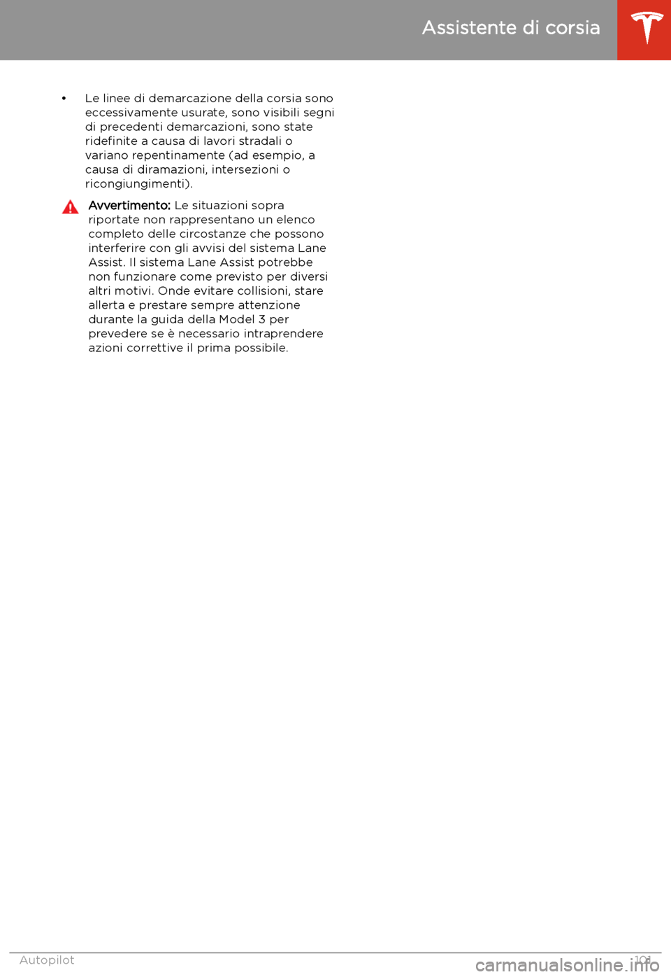 TESLA MODEL 3 2019 Manuale del proprietario (in Italian) TESLA MODEL 3 2019 Manuale del proprietario (in Italian)