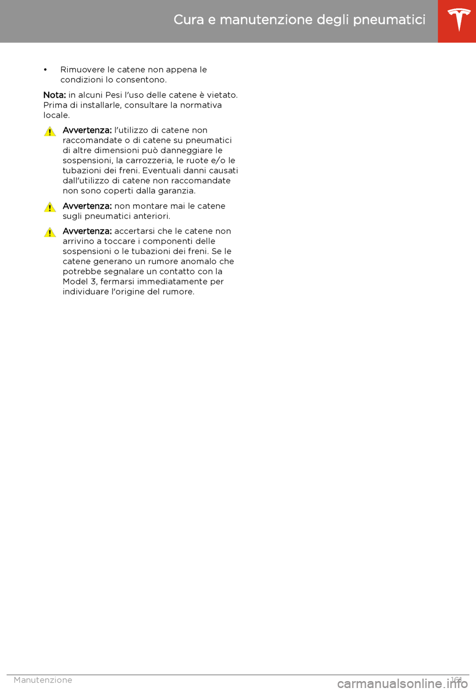TESLA MODEL 3 2019 Manuale del proprietario (in Italian) TESLA MODEL 3 2019 Manuale del proprietario (in Italian)