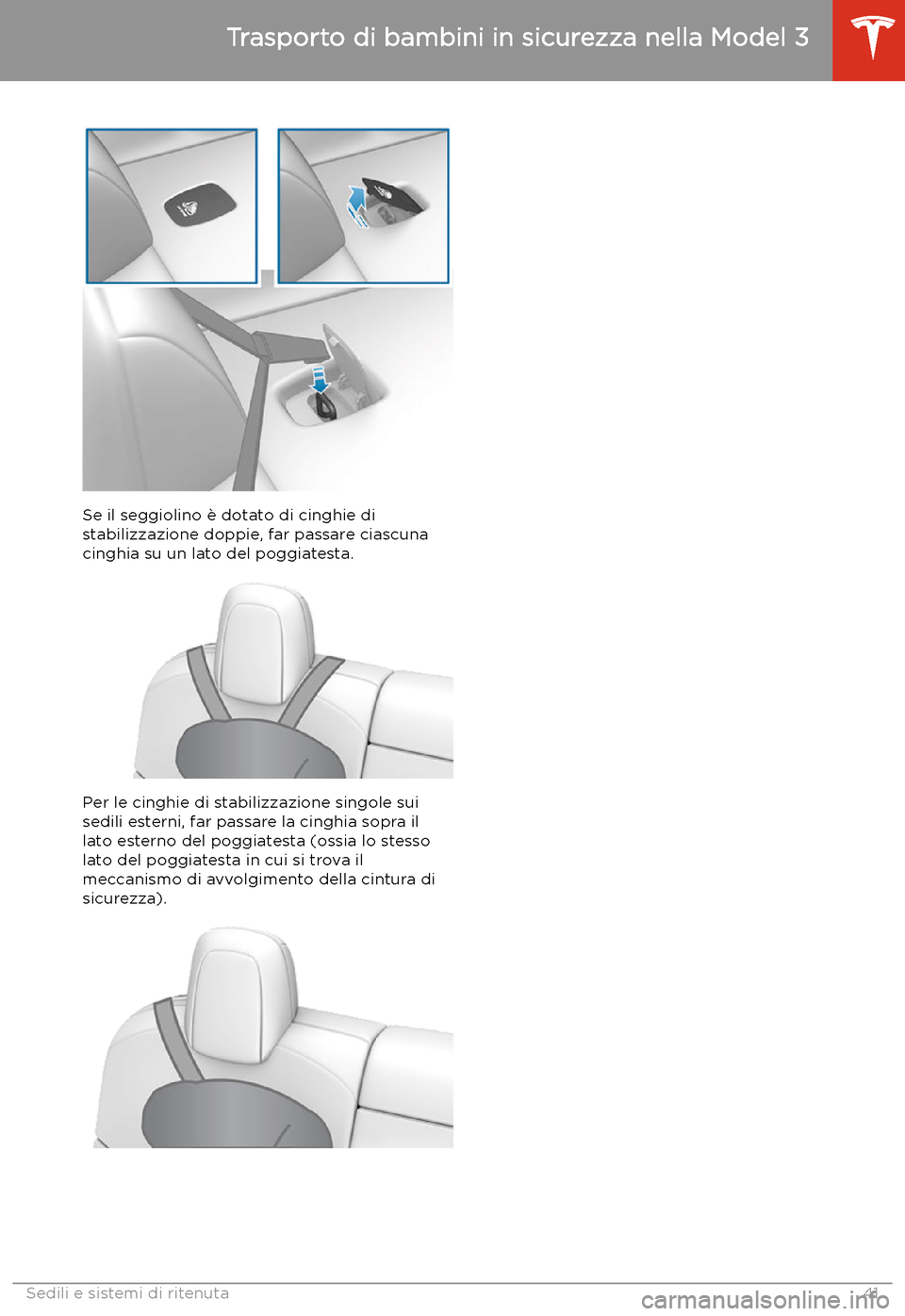 TESLA MODEL 3 2019  Manuale del proprietario (in Italian) Se il seggiolino 