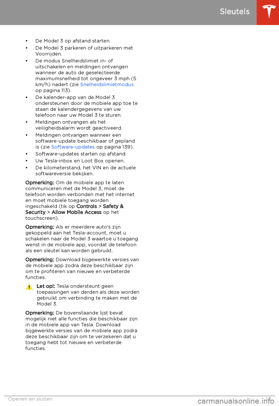 TESLA MODEL 3 2019 Handleiding (in Dutch) TESLA MODEL 3 2019 Handleiding (in Dutch)
