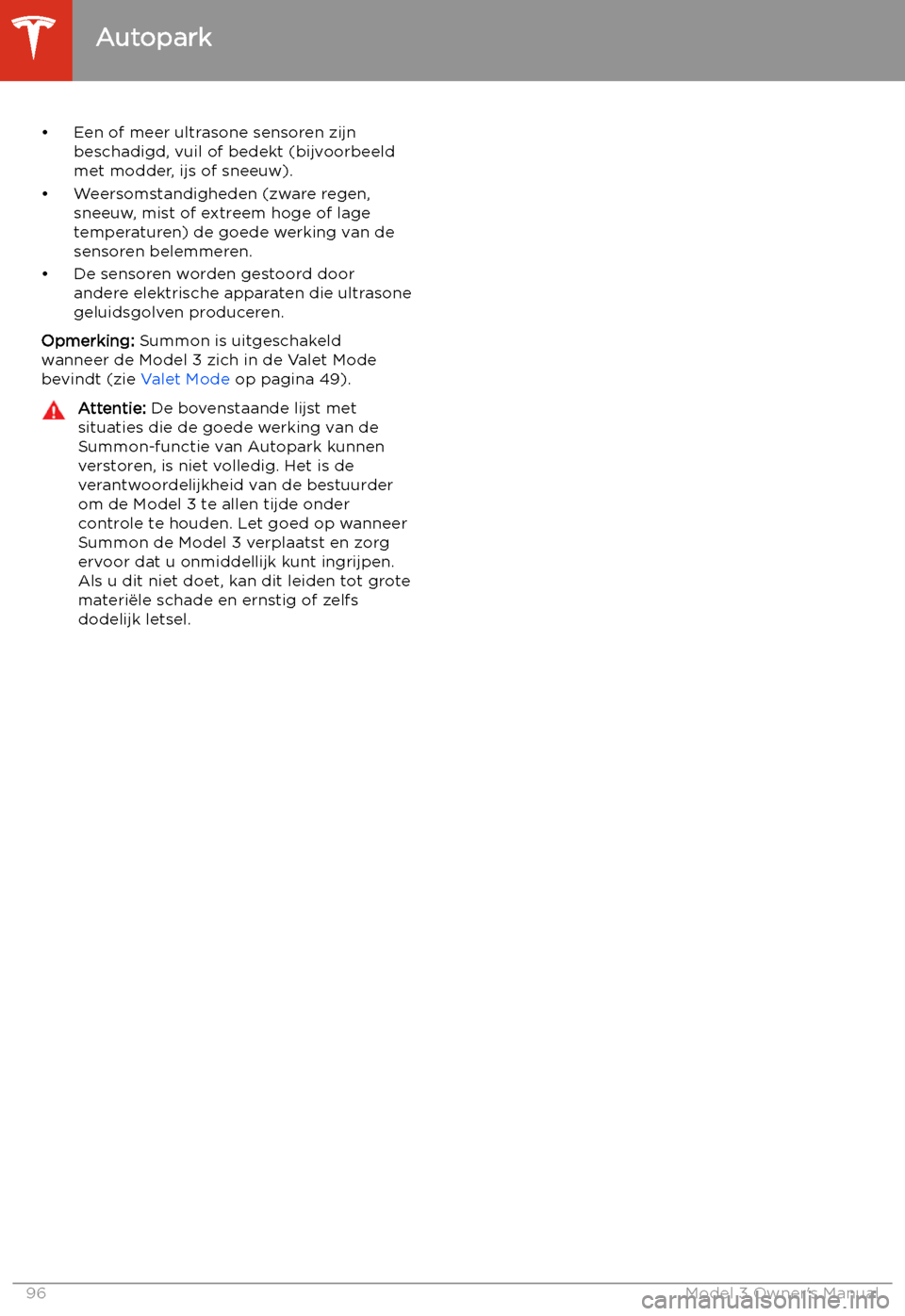 TESLA MODEL 3 2019 Handleiding (in Dutch) TESLA MODEL 3 2019 Handleiding (in Dutch)
