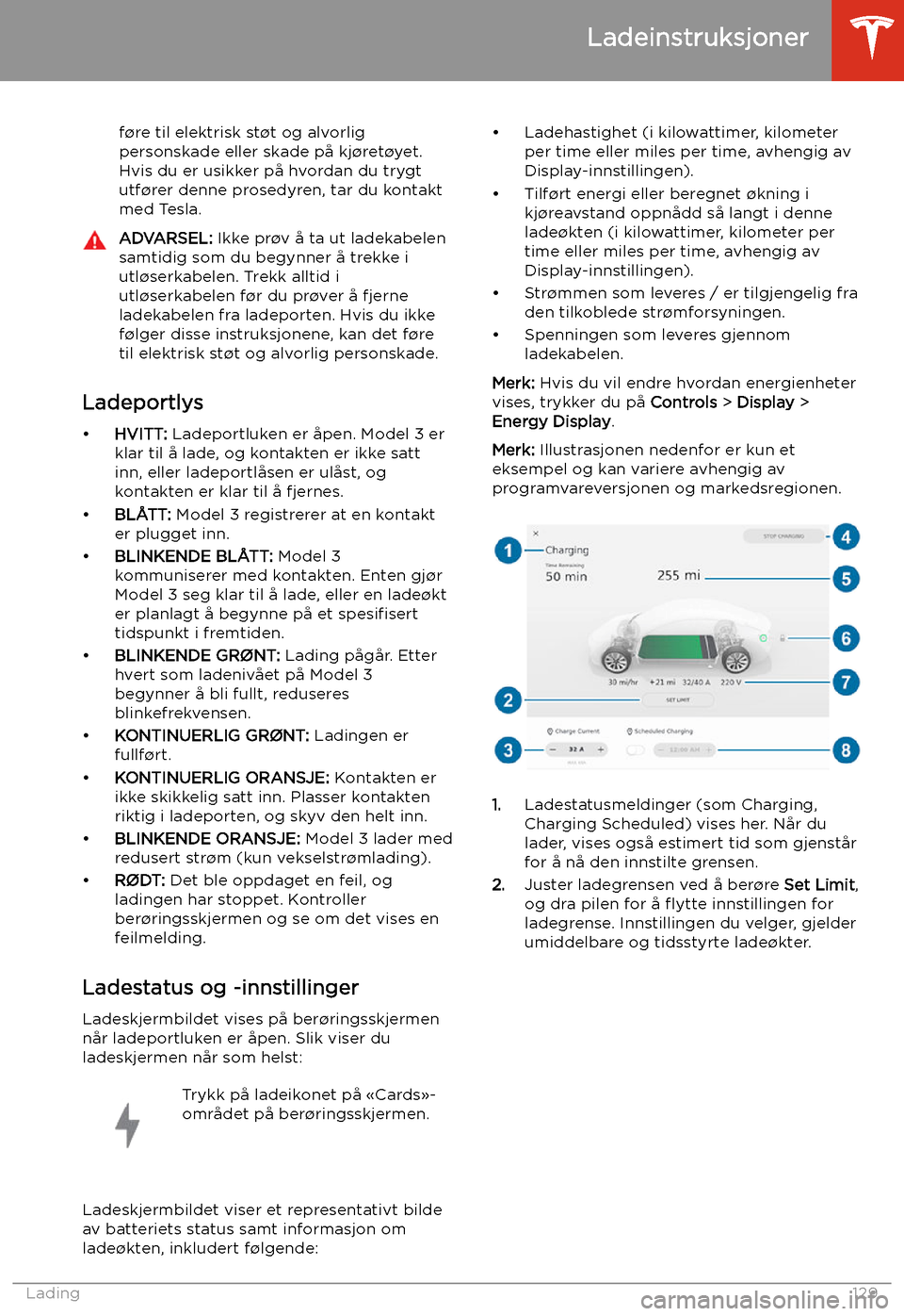 TESLA MODEL 3 2019 Brukerhåndbok (in Norwegian) f TESLA MODEL 3 2019 Brukerhåndbok (in Norwegian) f