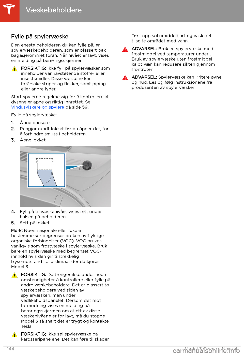 TESLA MODEL 3 2019 Brukerhåndbok (in Norwegian) Fylle p TESLA MODEL 3 2019 Brukerhåndbok (in Norwegian) Fylle p