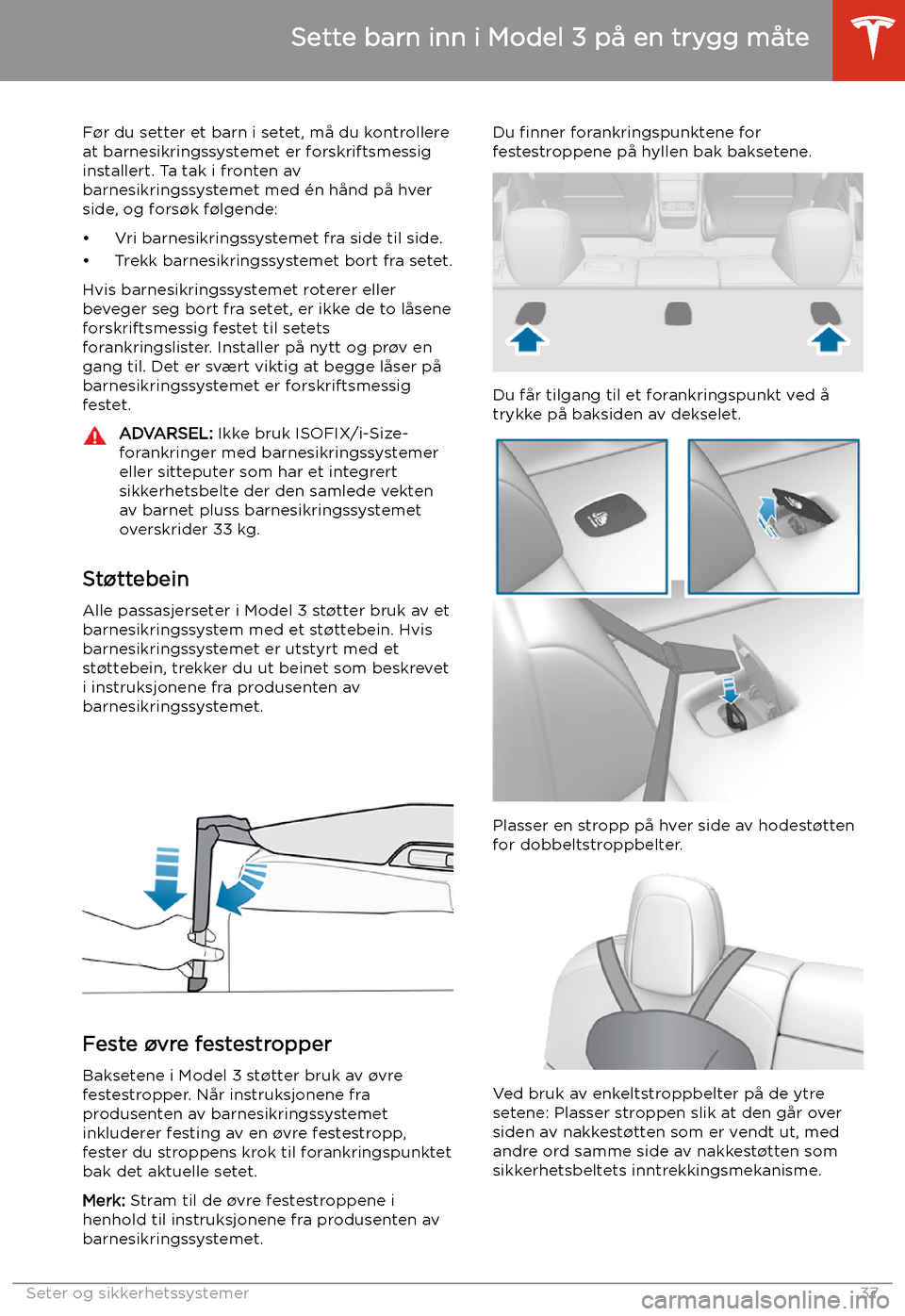 TESLA MODEL 3 2019 Brukerhåndbok (in Norwegian) F TESLA MODEL 3 2019 Brukerhåndbok (in Norwegian) F