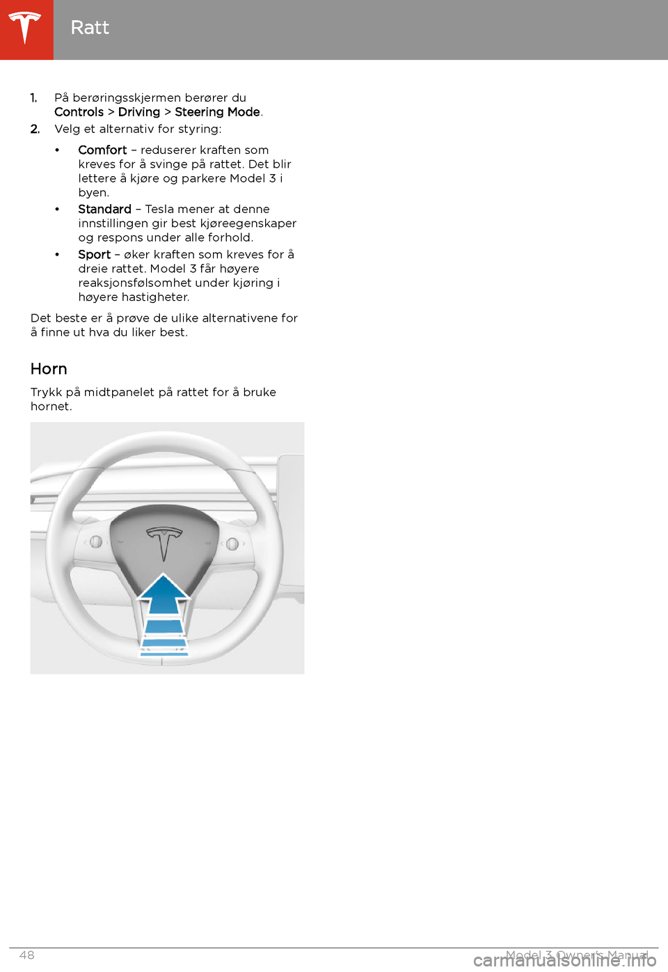 TESLA MODEL 3 2019 Brukerhåndbok (in Norwegian) 1.P TESLA MODEL 3 2019 Brukerhåndbok (in Norwegian) 1.P